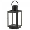 Accent Plus Square Flat Top Black Metal Lantern - 15 inches