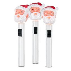 Classic Santa Molded Head Flashlight - Set of 3