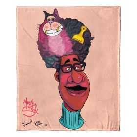 Disney-Pixar Soul;  Joe & His Fro by Bianca Pastel &amp; HUE Silk Touch Throw Blanket;  50" x 60"