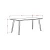 Manhattan Comfort Utopia 17.52" High Rectangle Coffee Table with Splayed Legs in Off White and Maple Cream