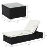 Outdoor Bed Three-Piece Flat Bed Black Four-Wire XH