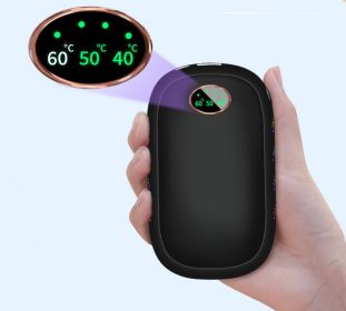 Hand Warmer Rechargeable;  10000mAh Electric Handwarmers;  15 Hours Long Lasting and 3 Levels Quick Heating with Digital Display;  Portable Pocket Han (Color: black)