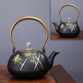 Japanese -Style Creative Literary And Art Hand-Made Boiled Teapot Happy Iron Teapot (Color: Style G, Material: Cast Iron)