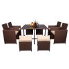 Backyard Garden PE Wicker For 8 People Dining Table Set