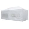 10X20ft EZ Pop Up Canopy Folding Gazebo/White