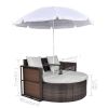 Outdoor Backyard Half-Moon Sectional Furniture Rattan Sofa  2-Piece Set