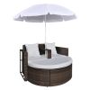 Outdoor Backyard Half-Moon Sectional Furniture Rattan Sofa  2-Piece Set