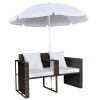 Outdoor Backyard Half-Moon Sectional Furniture Rattan Sofa  2-Piece Set