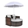 Outdoor Backyard Half-Moon Sectional Furniture Rattan Sofa  2-Piece Set