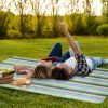 60" x 78" Waterproof Picnic Blanket Handy Mat with Strap Foldable Camping Rug