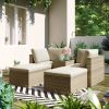 Backyard Pool Outdoor Furmiture 5-Piece Rattan Sectional Sofa Set