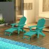 TALE Folding Adirondack Chair with Pullout Ottoman with Cup Holder, Oversized, Poly Lumber,  for Patio Deck Garden, Backyard Furniture, Easy to Instal