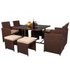 Backyard Garden PE Wicker For 8 People Dining Table Set