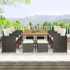 Backyard Garden PE Wicker For 8 People Dining Table Set