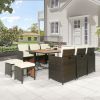 Backyard Garden PE Wicker For 8 People Dining Table Set